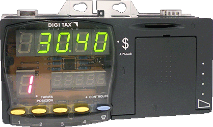 Taxímetro digital - DIGI TAX Platino - Display LED, controles e impresora